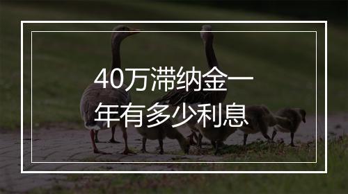 40万滞纳金一年有多少利息