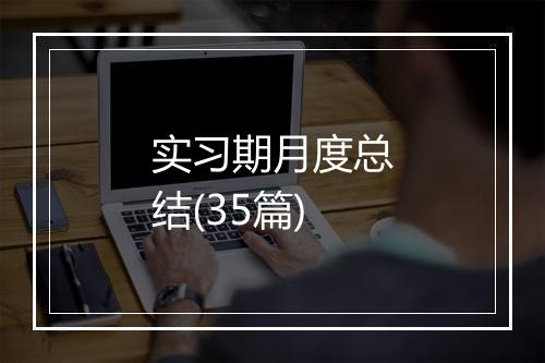 实习期月度总结(35篇)