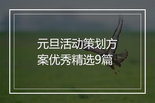 元旦活动策划方案优秀精选9篇