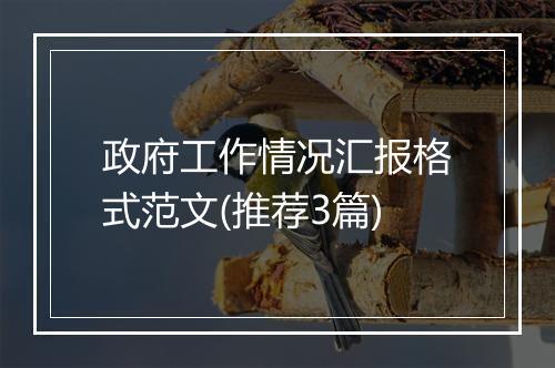 政府工作情况汇报格式范文(推荐3篇)