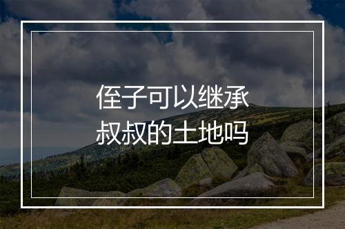 侄子可以继承叔叔的土地吗