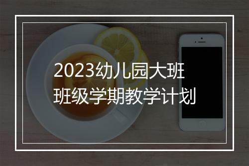 2023幼儿园大班班级学期教学计划