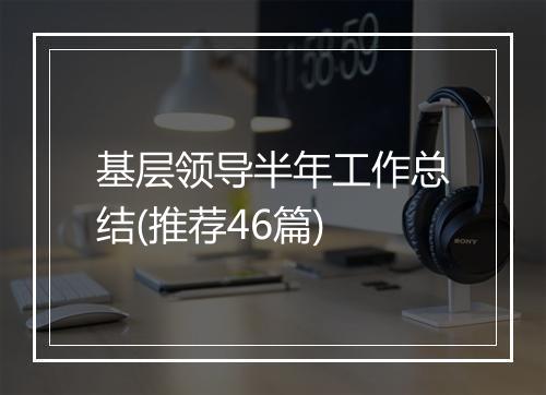 基层领导半年工作总结(推荐46篇)