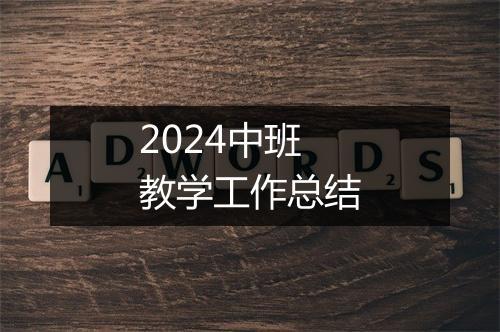 2024中班教学工作总结