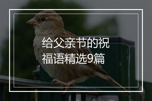 给父亲节的祝福语精选9篇