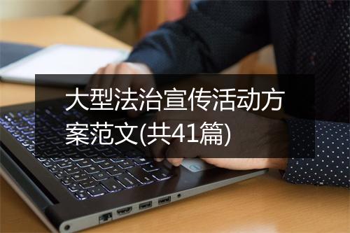 大型法治宣传活动方案范文(共41篇)