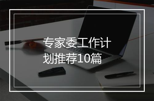 专家委工作计划推荐10篇