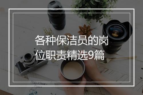 各种保洁员的岗位职责精选9篇