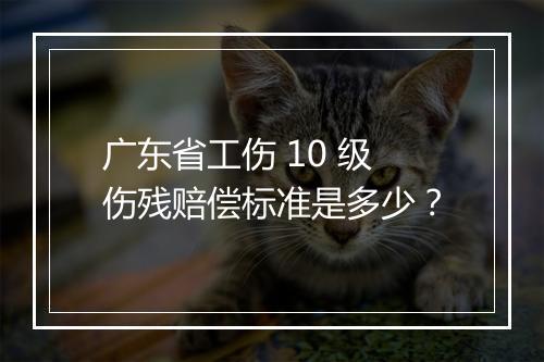 广东省工伤 10 级伤残赔偿标准是多少？