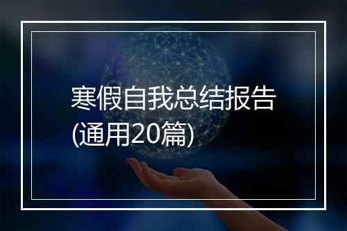 寒假自我总结报告(通用20篇)