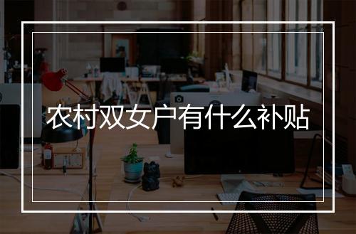 农村双女户有什么补贴