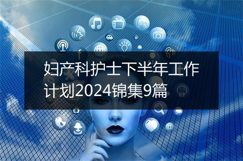 妇产科护士下半年工作计划2024锦集9篇