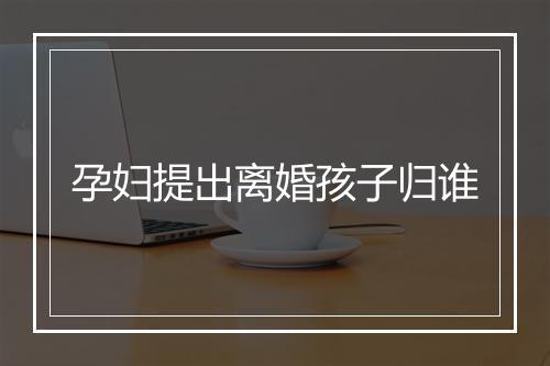 孕妇提出离婚孩子归谁