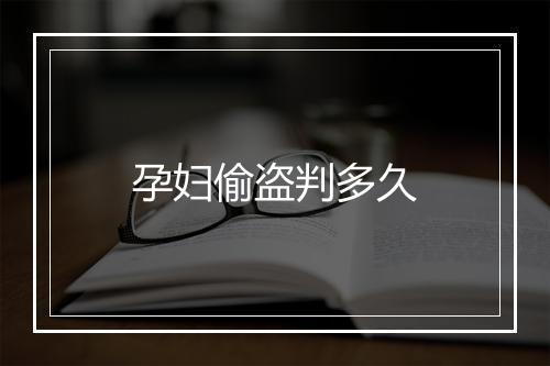 孕妇偷盗判多久