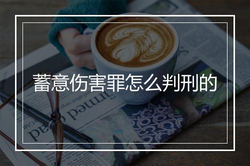 蓄意伤害罪怎么判刑的