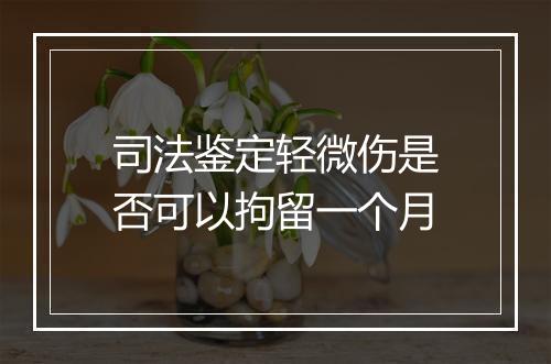 司法鉴定轻微伤是否可以拘留一个月
