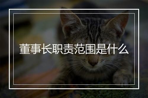 董事长职责范围是什么
