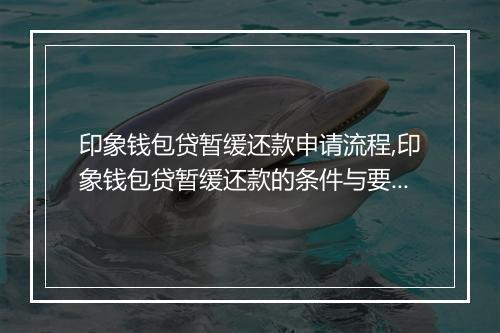 印象钱包贷暂缓还款申请流程,印象钱包贷暂缓还款的条件与要求