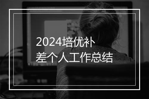 2024培优补差个人工作总结