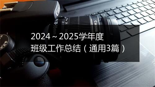 2024～2025学年度班级工作总结（通用3篇）