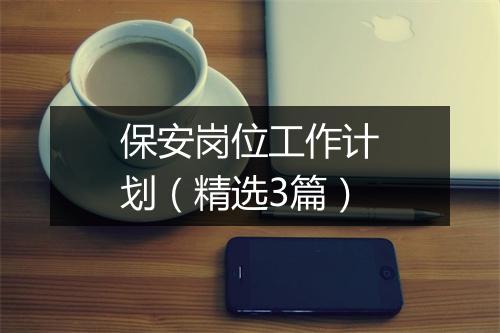 保安岗位工作计划（精选3篇）