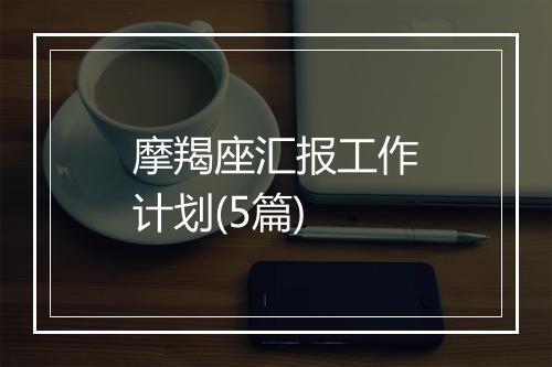 摩羯座汇报工作计划(5篇)