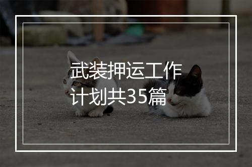 武装押运工作计划共35篇