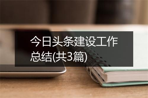 今日头条建设工作总结(共3篇)