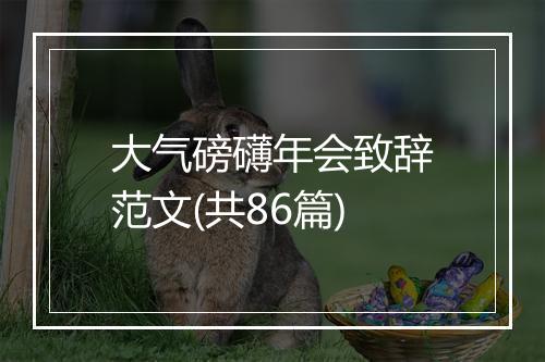 大气磅礴年会致辞范文(共86篇)