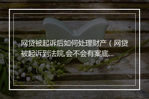 网贷被起诉后如何处理财产（网贷被起诉到法院,会不会有案底）