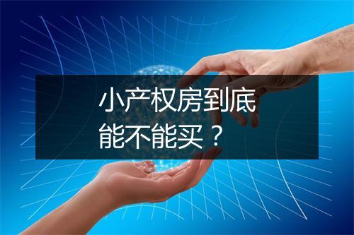 小产权房到底能不能买？