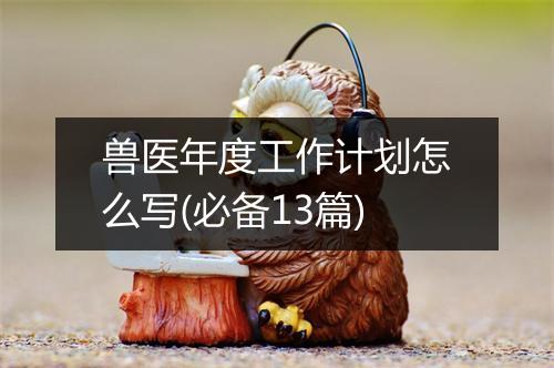 兽医年度工作计划怎么写(必备13篇)