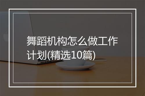 舞蹈机构怎么做工作计划(精选10篇)