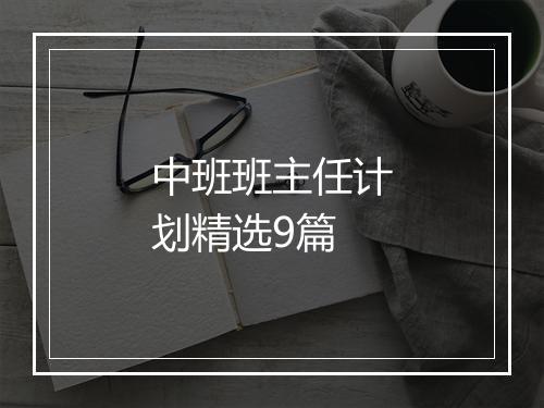 中班班主任计划精选9篇