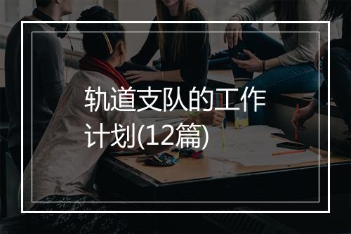轨道支队的工作计划(12篇)