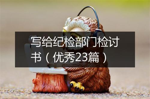 写给纪检部门检讨书（优秀23篇）
