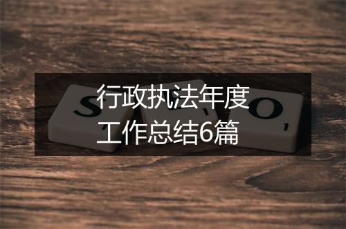 行政执法年度工作总结6篇