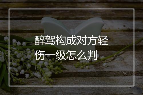 醉驾构成对方轻伤一级怎么判