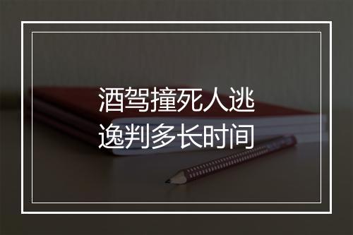 酒驾撞死人逃逸判多长时间