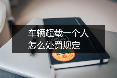 车辆超载一个人怎么处罚规定
