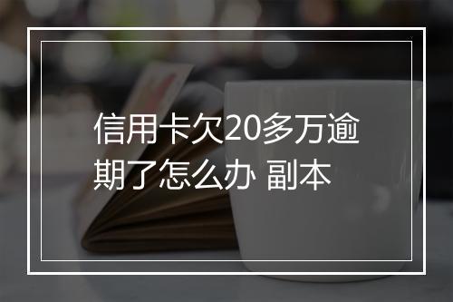 信用卡欠20多万逾期了怎么办 副本