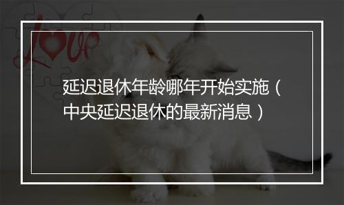 延迟退休年龄哪年开始实施（中央延迟退休的最新消息）