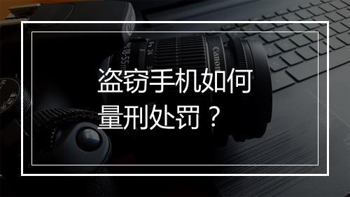 盗窃手机如何量刑处罚？
