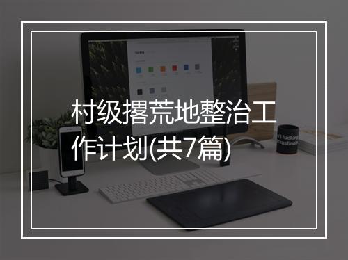 村级撂荒地整治工作计划(共7篇)