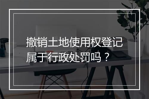 撤销土地使用权登记属于行政处罚吗？
