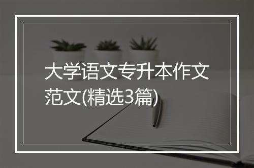 大学语文专升本作文范文(精选3篇)
