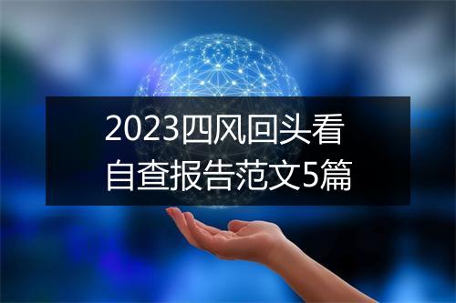 2023四风回头看自查报告范文5篇