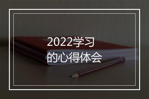 2022学习的心得体会