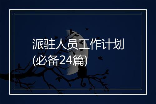 派驻人员工作计划(必备24篇)