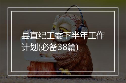 县直纪工委下半年工作计划(必备38篇)